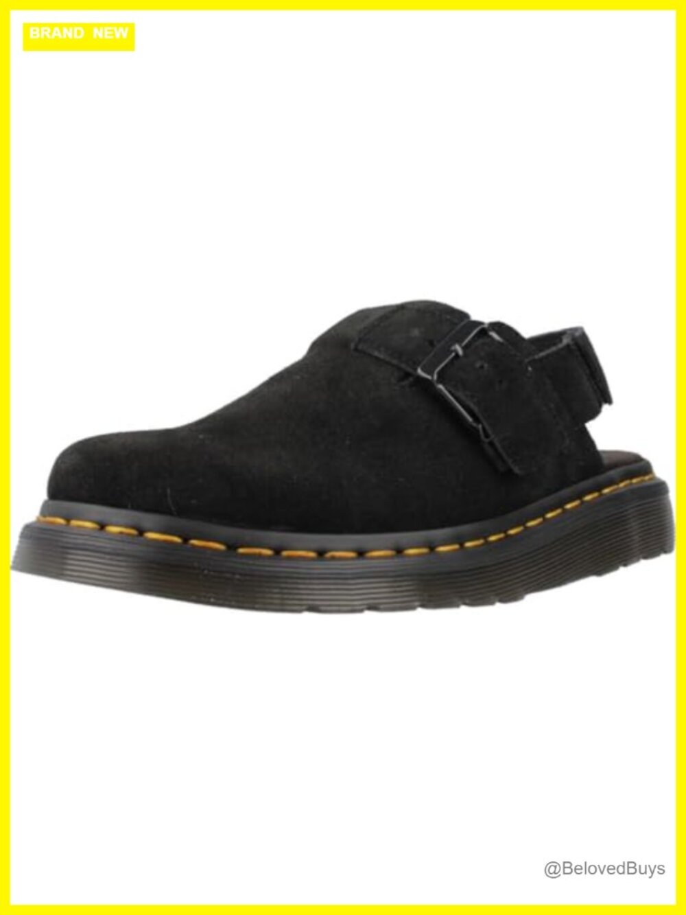 Suede Slingback Mules Platform Heel Closed Round Toe Buckle Pull-On Casual